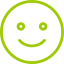 Un'icona faccina sorridente su uno sfondo verde.